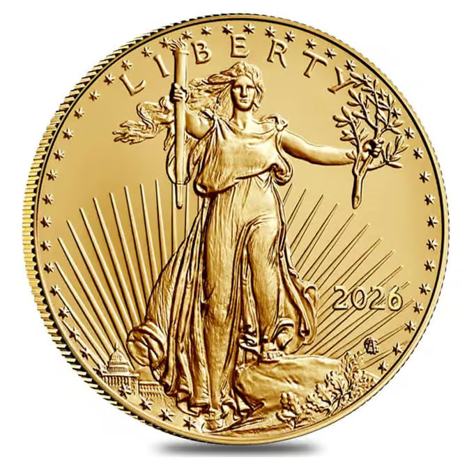 2026 1/10 oz Gold American Eagle $5 Coin BU